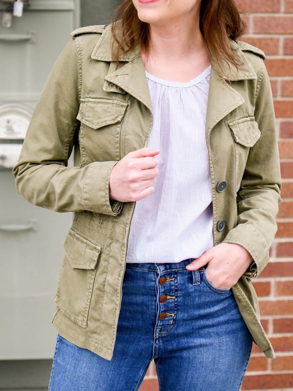 Madewell Outbound Military Jacket, Army Green, Small
